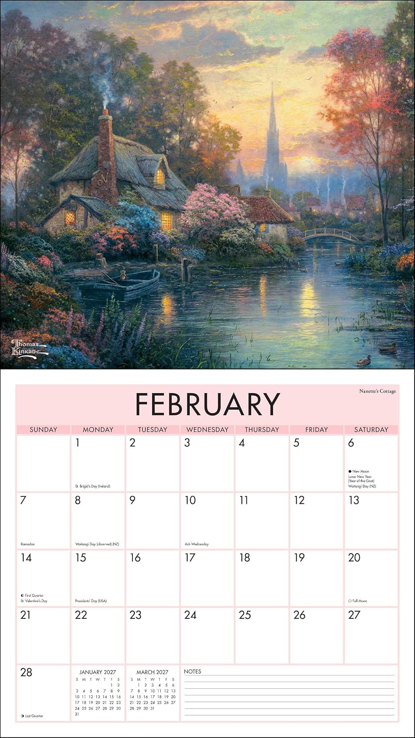 Thomas Kinkade Studios 2027 Deluxe Wall Calendar