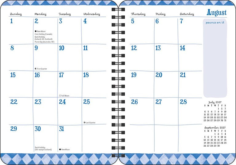 Sally Welchman 2027 Monthly/Weekly Planner
