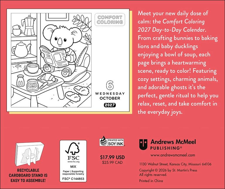 Comfort Coloring 2027 Box Calendar