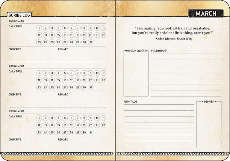 Fourth Wing 2027 Monthly/Weekly Planner
