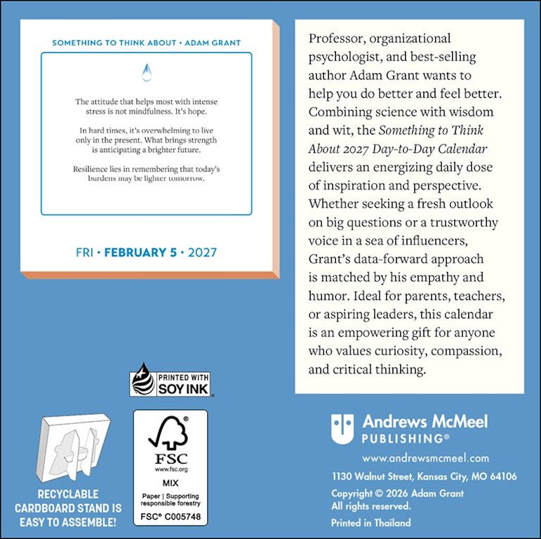 Adam Grant Something To Think About 2027 Box Calendar