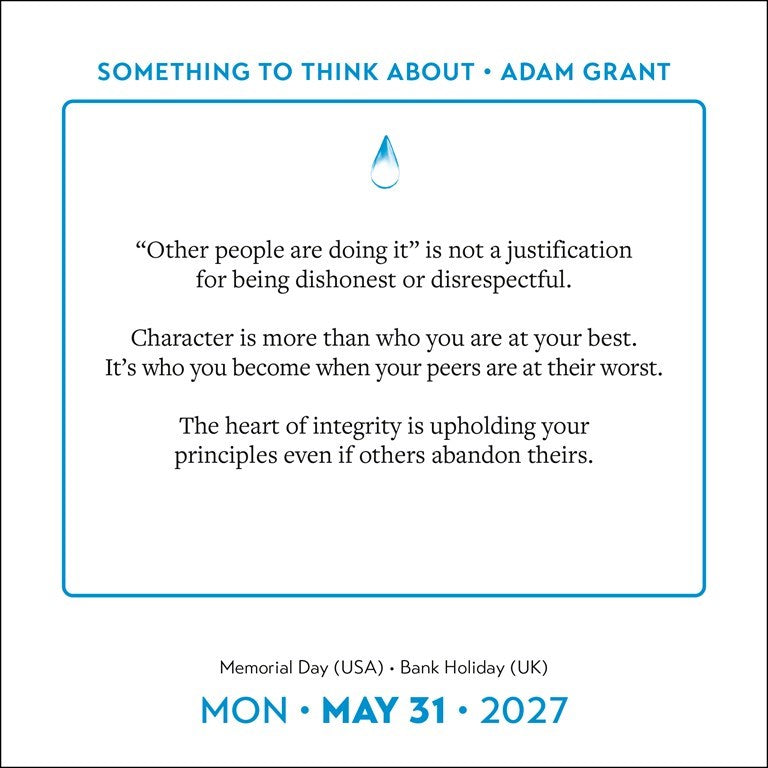 Adam Grant Something To Think About 2027 Box Calendar