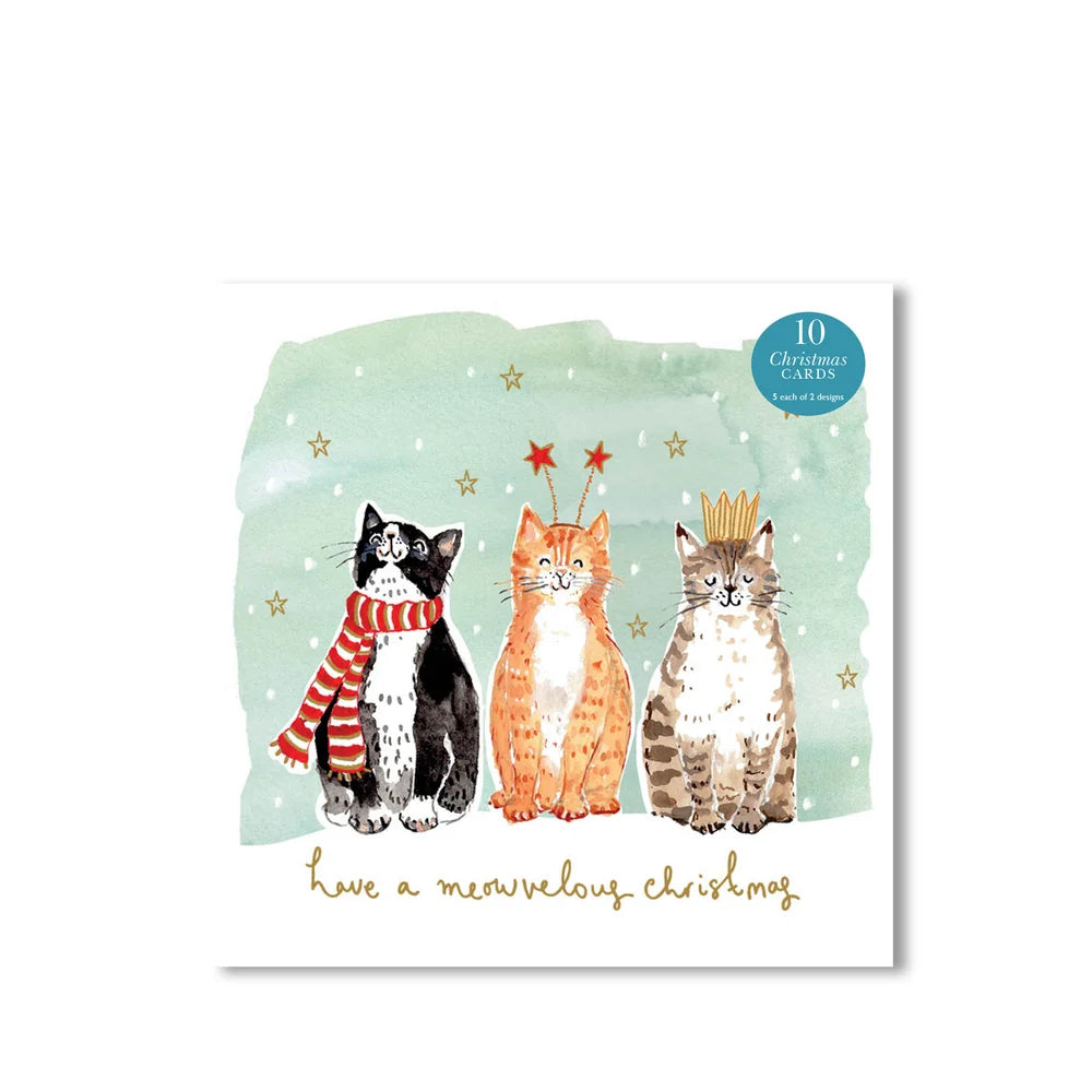 Christmas Cards Pets Cats Dogs 10 Pack