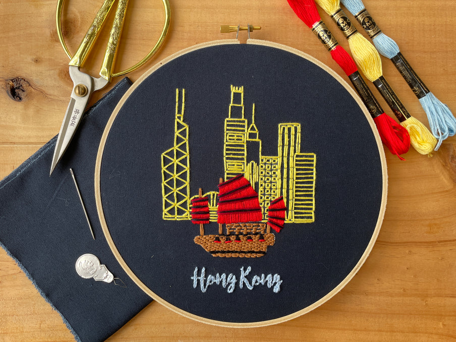 Aqua Luna Skyline Embroidery Kit