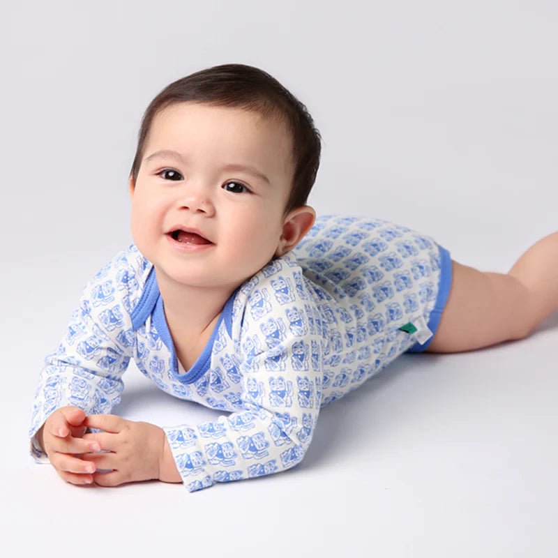 Blue Lucky Cat Baby Bodysuit (12-18 Months)  | Bookazine HK