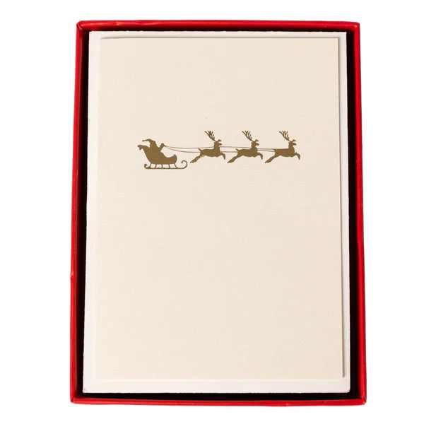 Santa Sleigh La Petite Noel Holiday Boxed Card Pack Of 15 | Bookazine HK