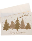 Glittery Santa & Trees Large Signature Holiday Boxed Card Pack Of 15 | Bookazine HK