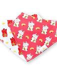 lucky-cat-maneki-neko-organic-cotton-bandana-bibs-2pc-set