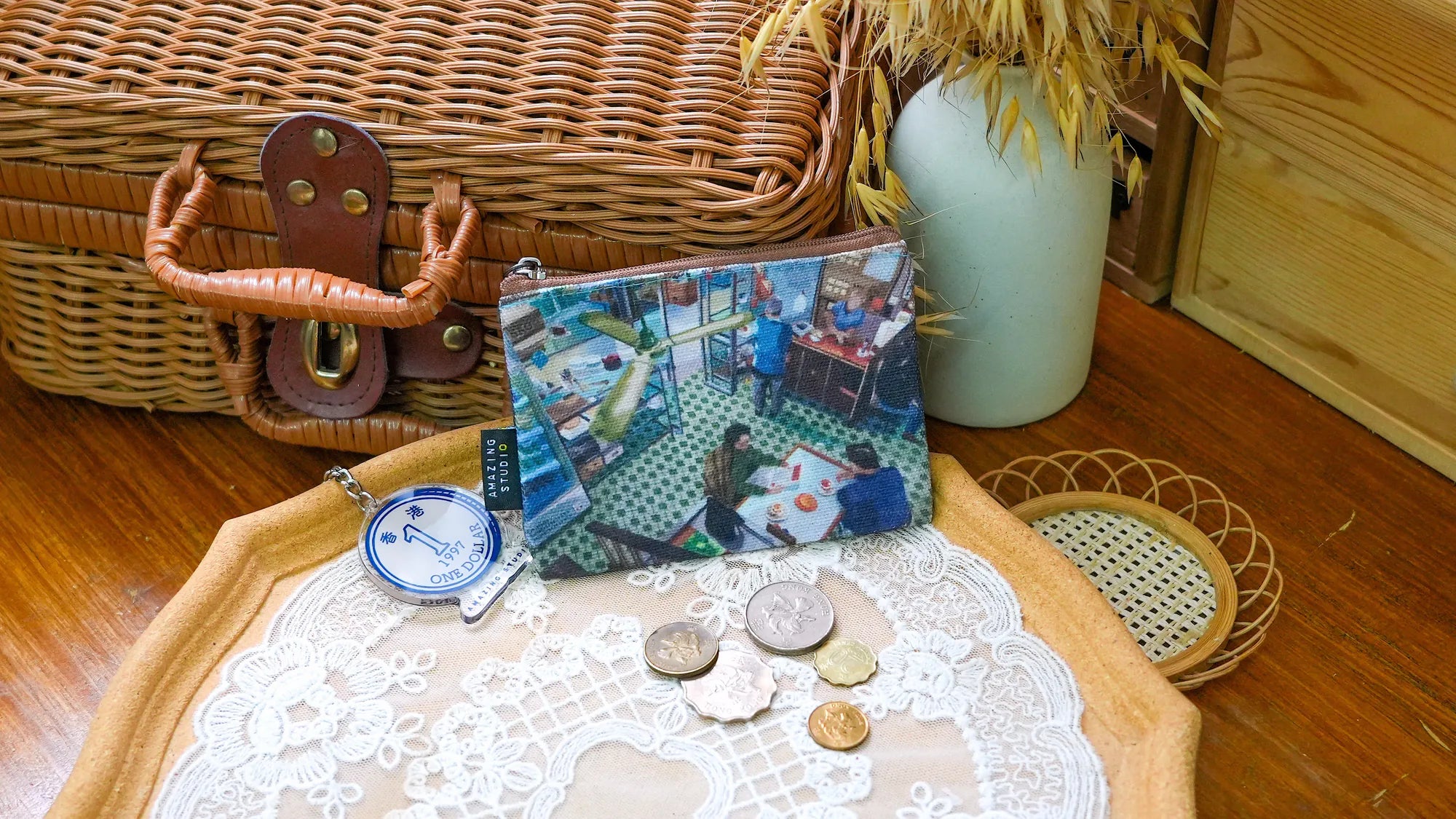 Tea Restaurant Canvas Coin Pouch  | Bookazine HK
