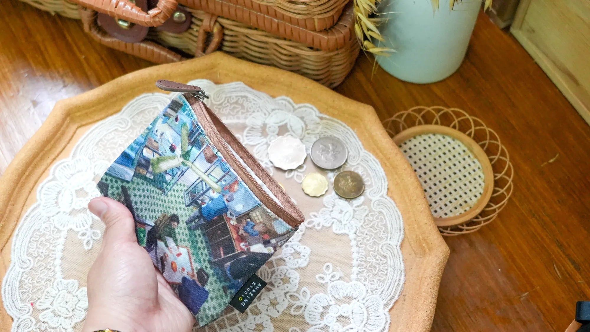 Tea Restaurant Canvas Coin Pouch  | Bookazine HK