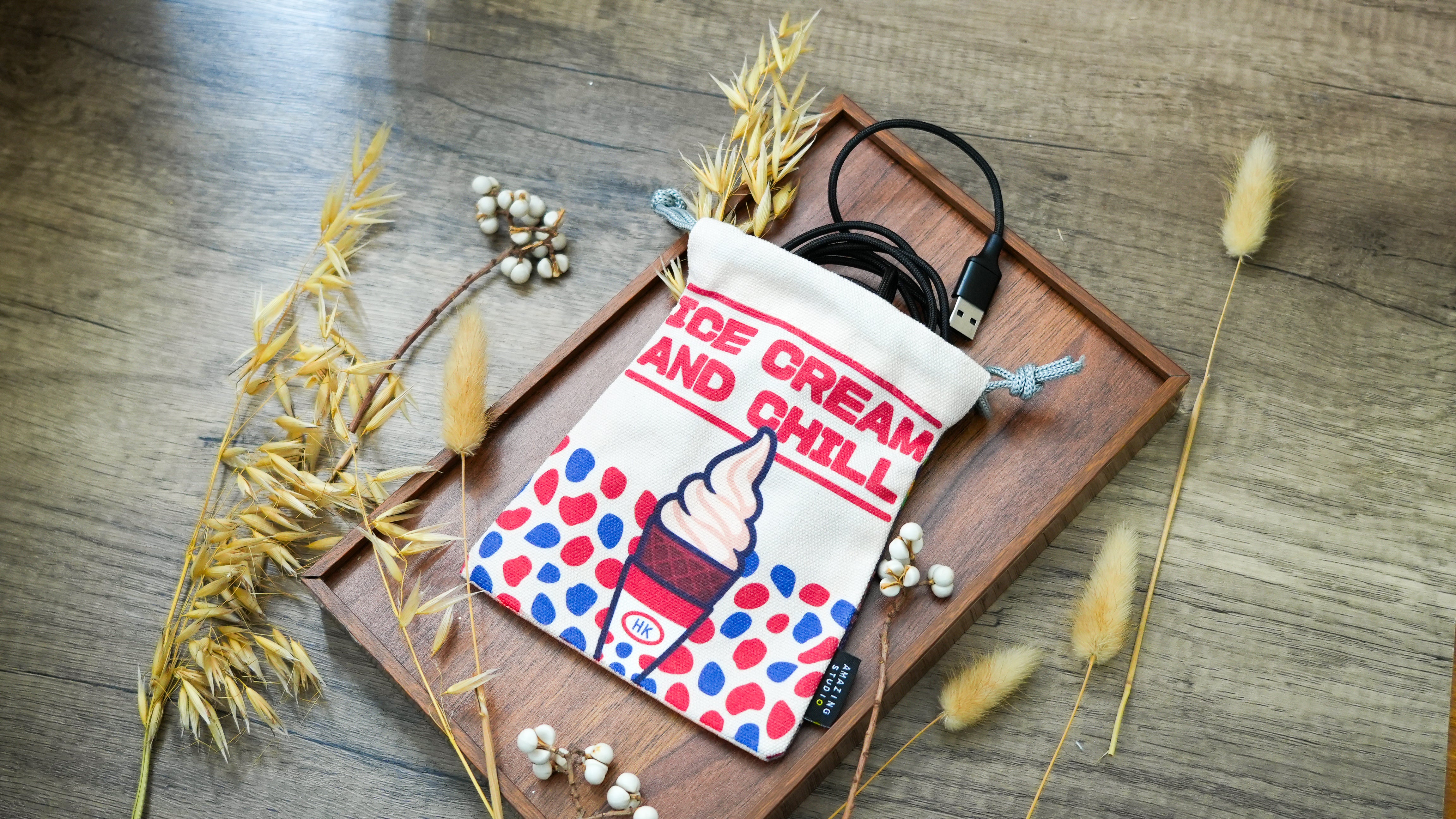 Ice Cream Truck Canvas Drawstring Bag | Bookazine HK
