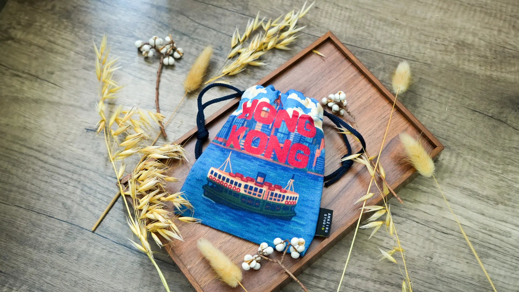 Victoria Harbour View Canvas Drawstring Bag  | Bookazine HK