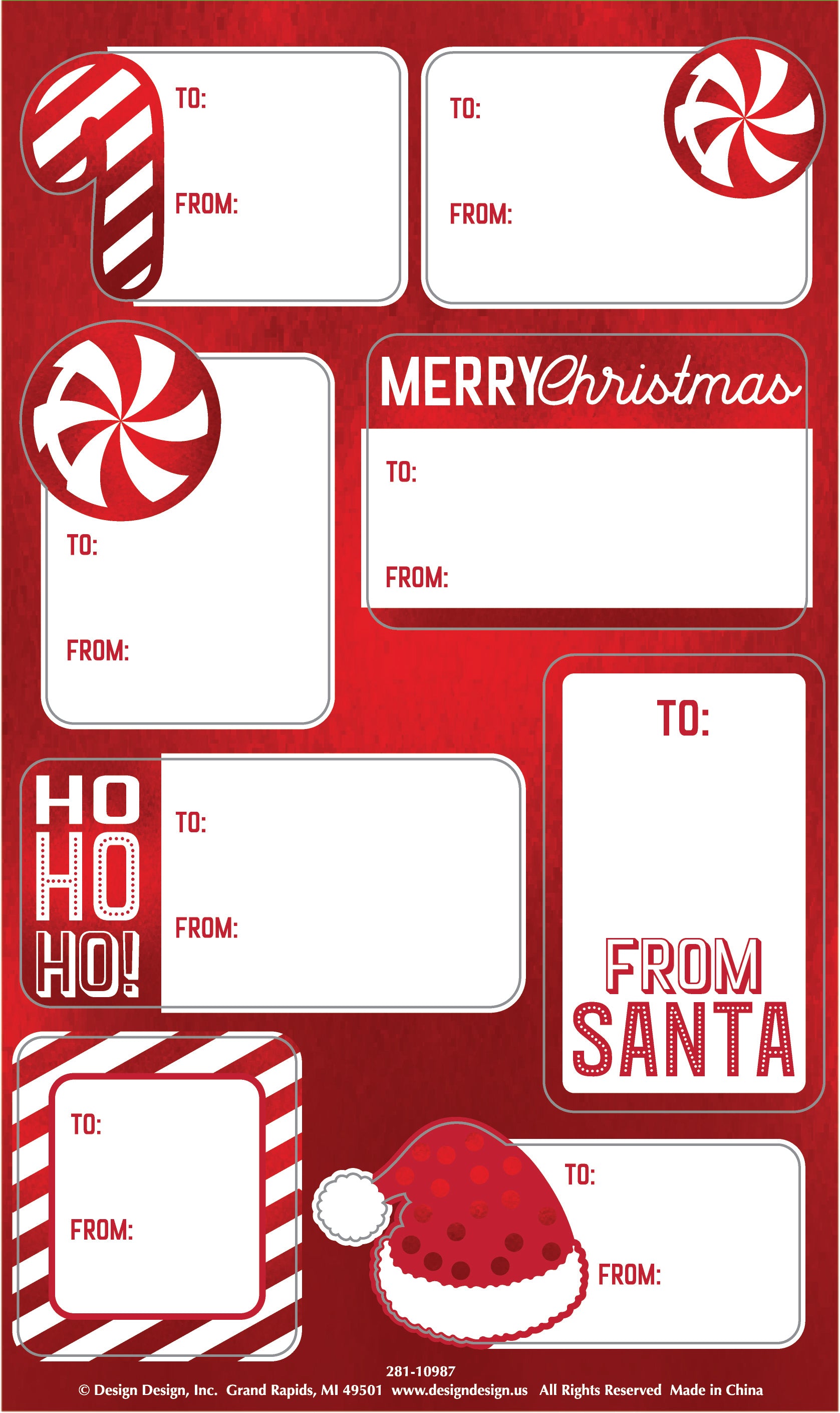 Christmas Candy Cane Gift Labels Pack Of 64 | Bookazine HK