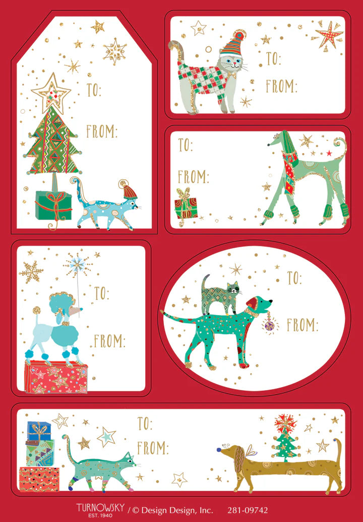 Christmas Dogs And Cats Treatment Gift Labels Pack of 36 | Bookazine HK