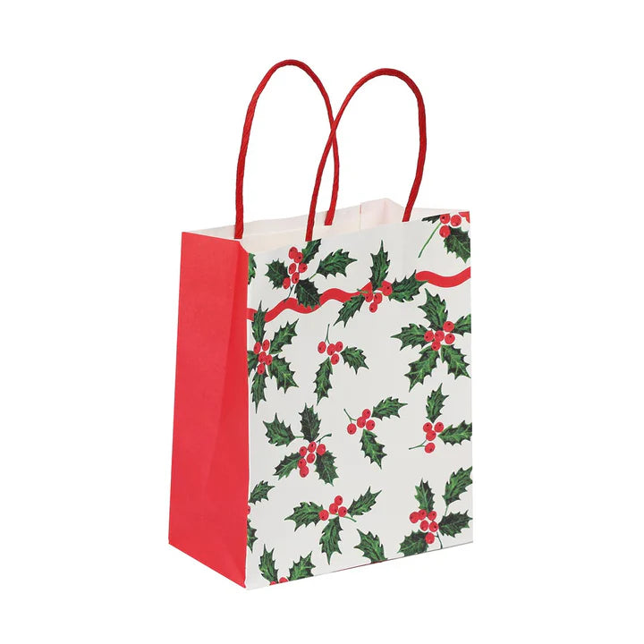 Christmas Holly White Botanical Gift Bag Pack of 8 | Bookazine HK