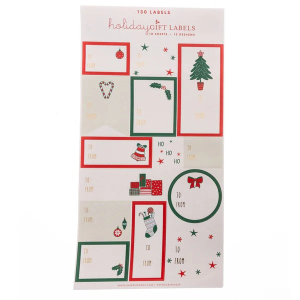 Cute Christmas Holiday Gift Labels Pack Of 130  | Bookazine HK