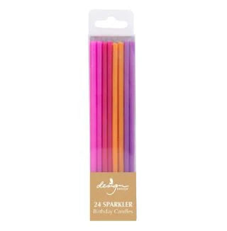 Slim Dazzle Hot Pink Sparkler Candles Pack of 24 | Bookazine HK