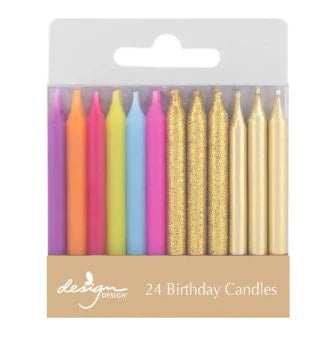 Razzle &amp; Dazzle Glitter Mix Candles Assorted Pack of 24 | Bookazine HK