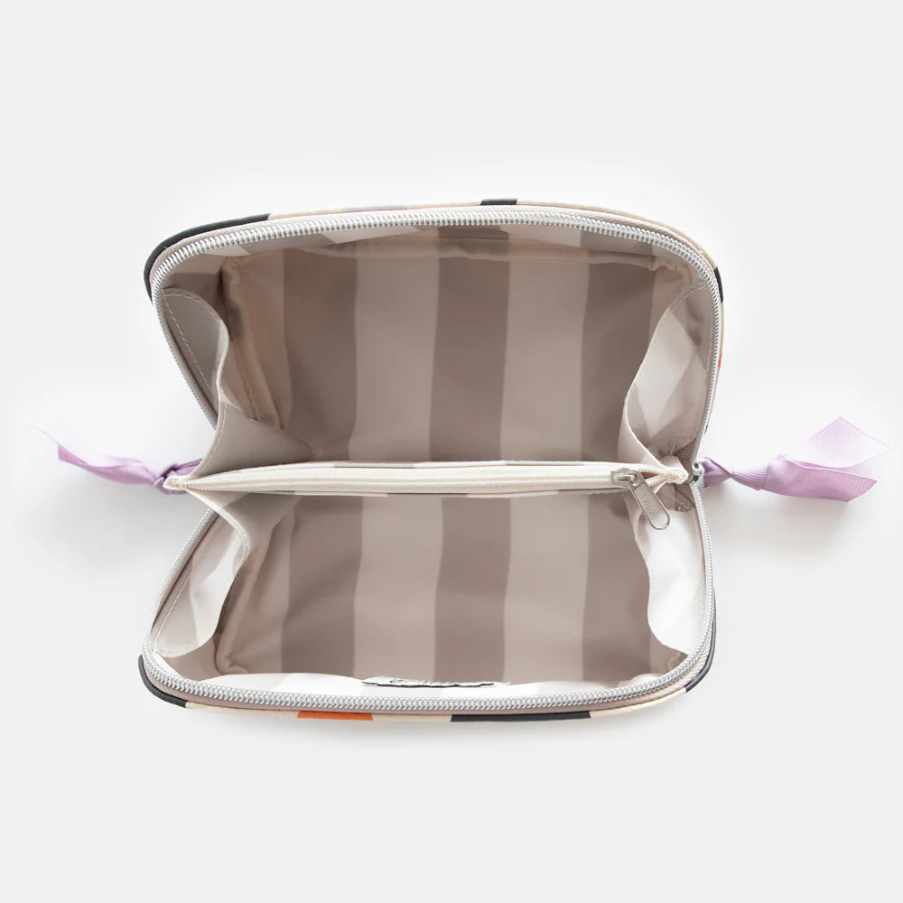 Multi Flower Charcoal Flat Lay Cosmetic Bag | Bookazine HK