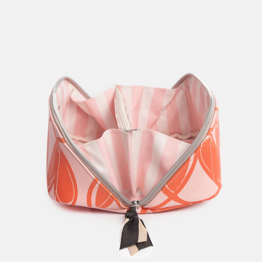 Pink/Orange Lopped Hearts Flat Lay Cosmetic Bag | Bookazine HK