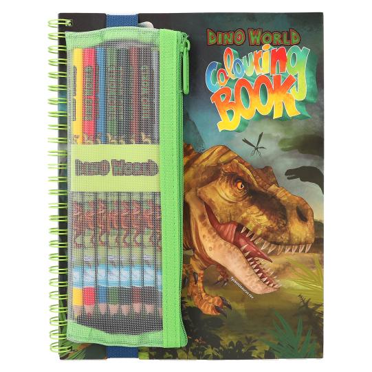 Dino World Colouring Book with Coloured Pencils | Bookazine HK