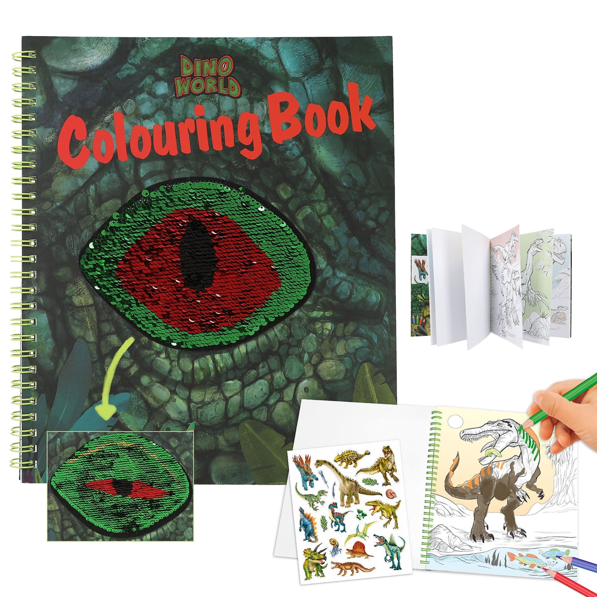 Dino World Colouring Book with Reversible Seqins | Bookazine HK