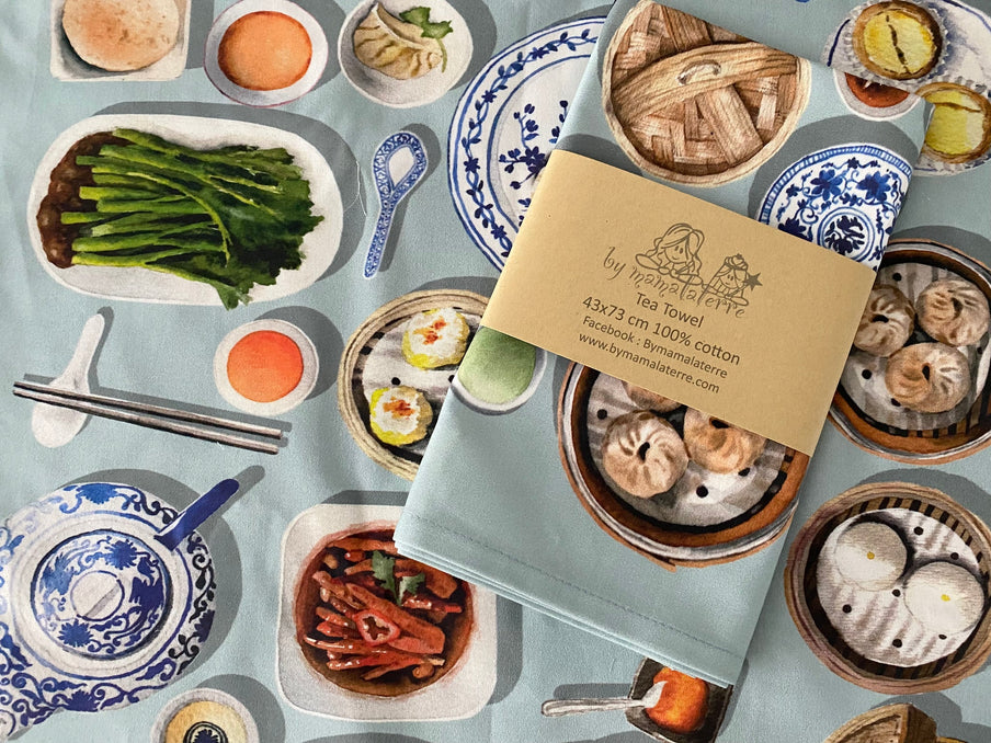 Dimsum Blue Tea Towel | Bookazine HK