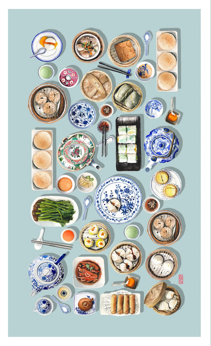 Dimsum Blue Tea Towel | Bookazine HK