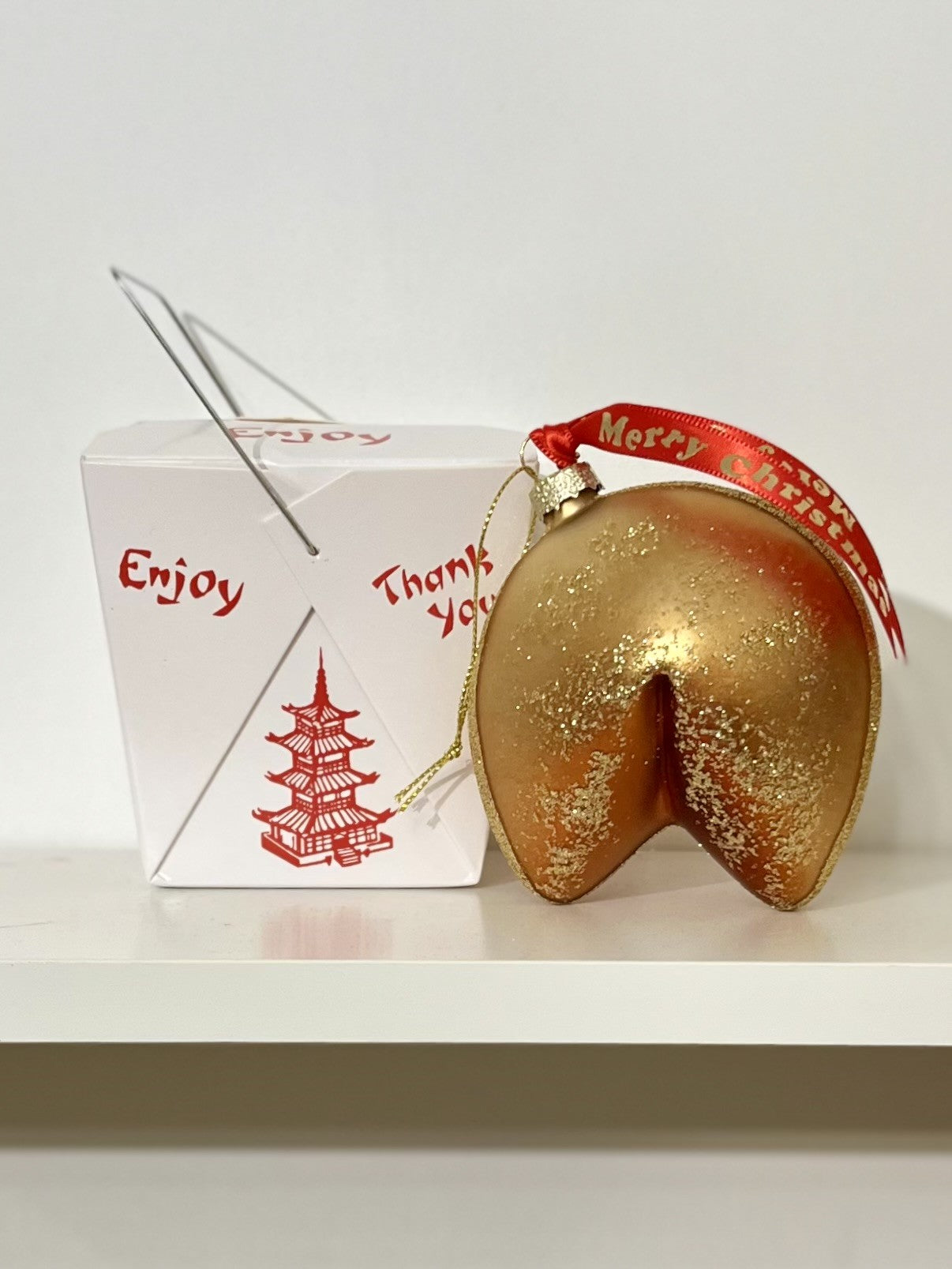 Glass Fortune Cookie Festive Ornament | Bookazine HK