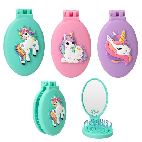 Ylvi Folding Hairbrush With Unicorn | Bookazine HK