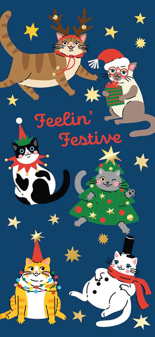 Feelin Festive Felines Money Card | Bookazine HK