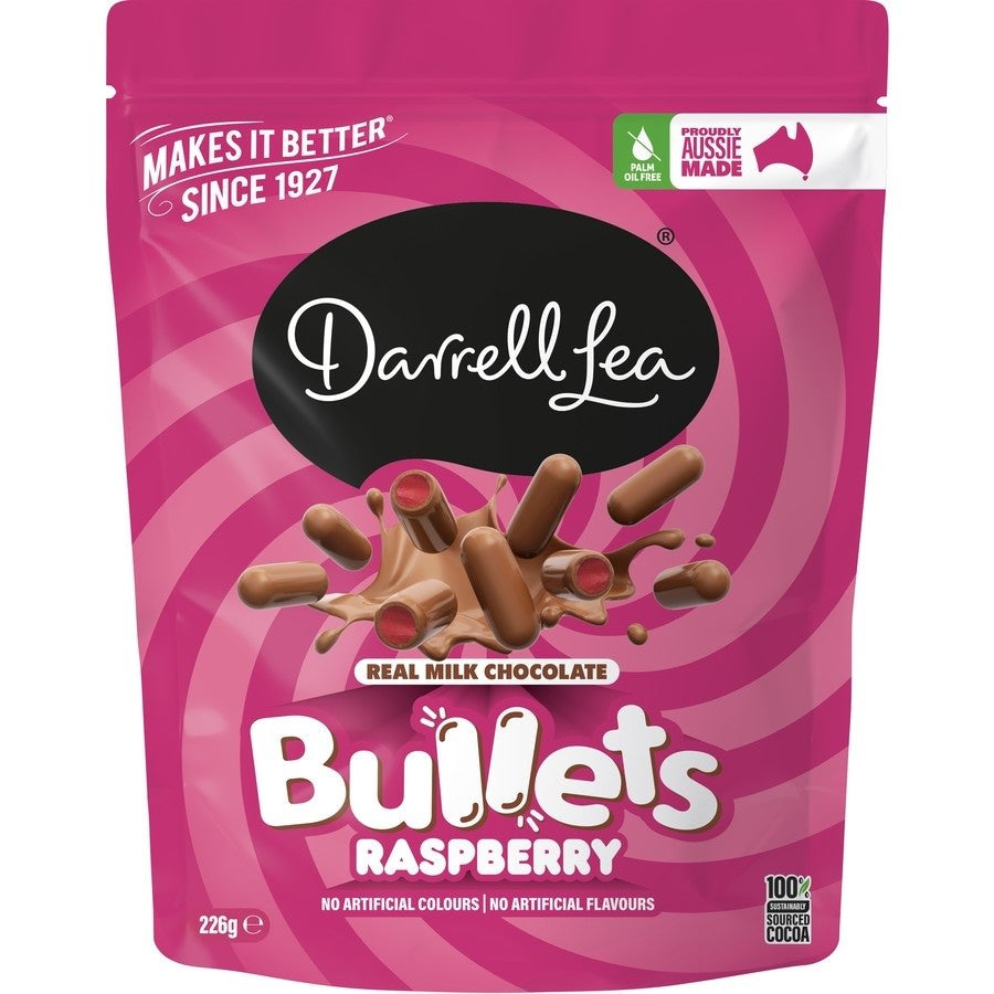 Darrell Lea Bullet Raspberry Milk 226G