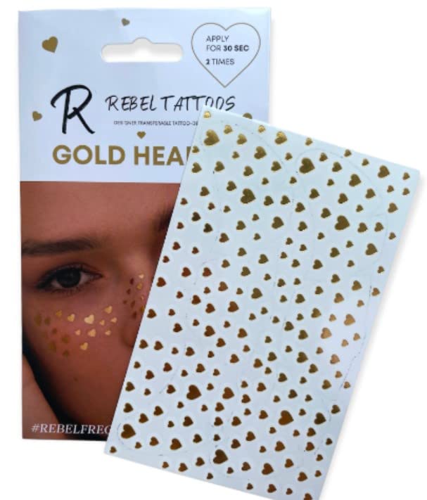 Gold Heart Temporary Freckles Tattoo | Bookazine HK