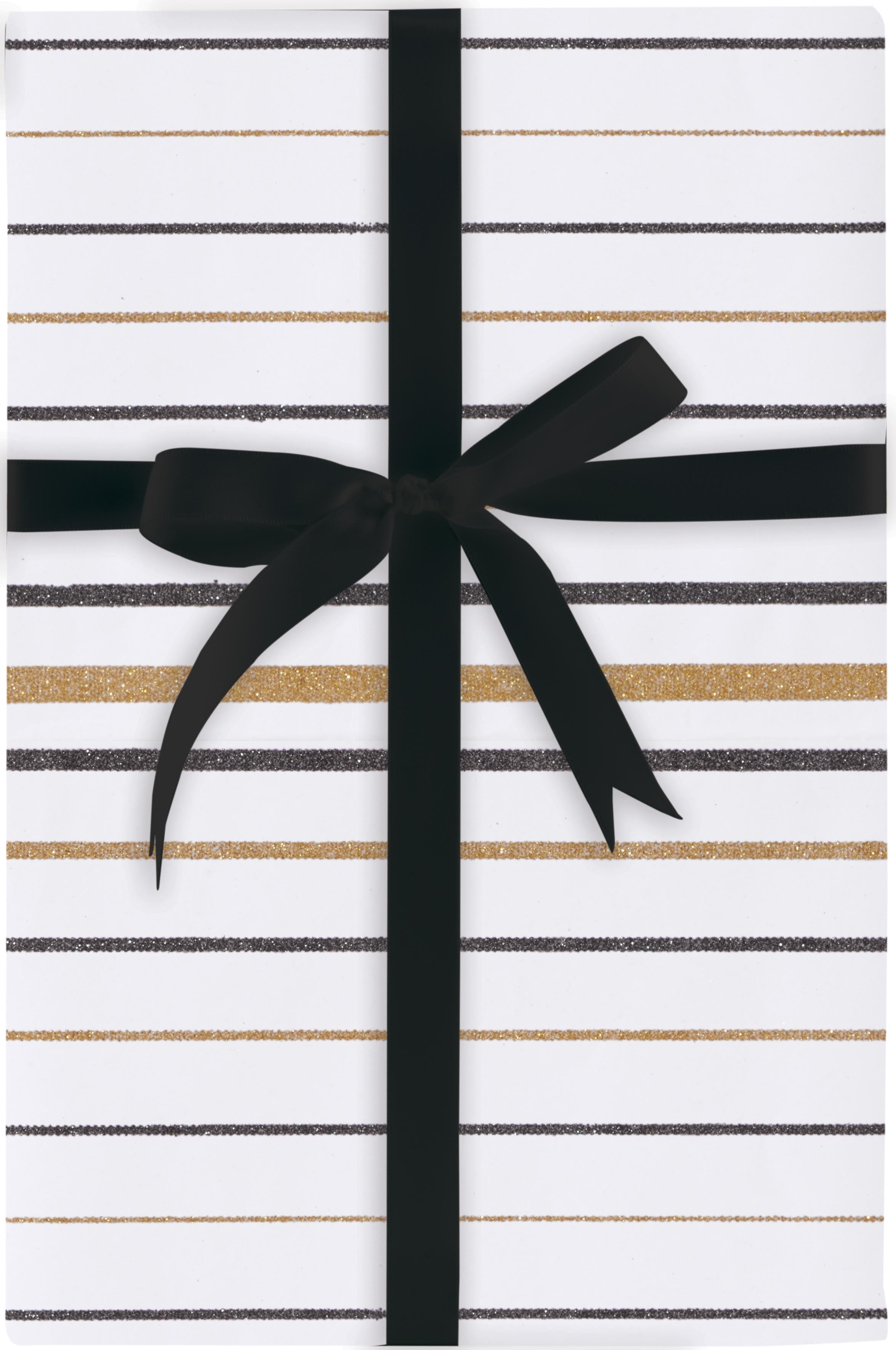 Gradient Stripes - Black & Gold Roll Wrap 4FT  | Bookazine HK