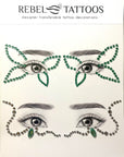 Green Floral Temporary Face Gems | Bookazine HK