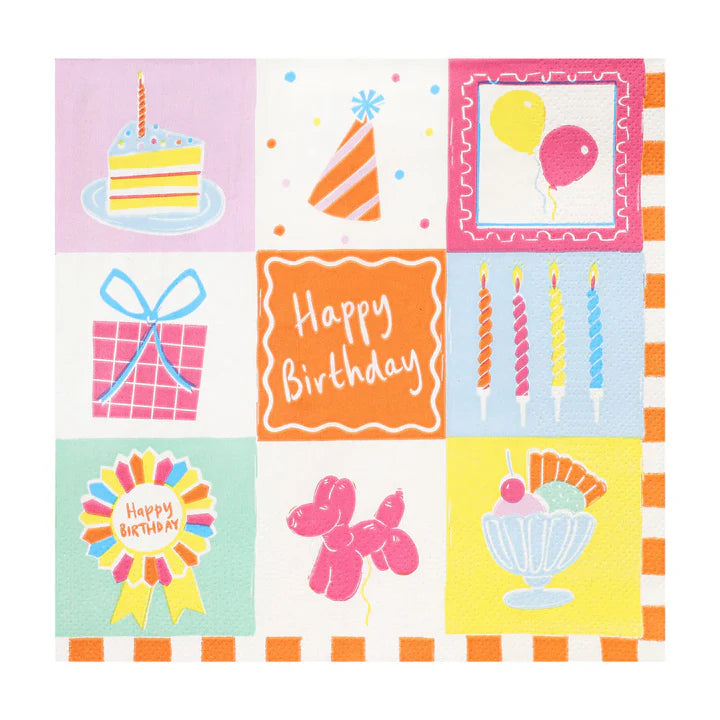 Happy Birthday Icon Napkin Pack of 20 | Bookazine HK