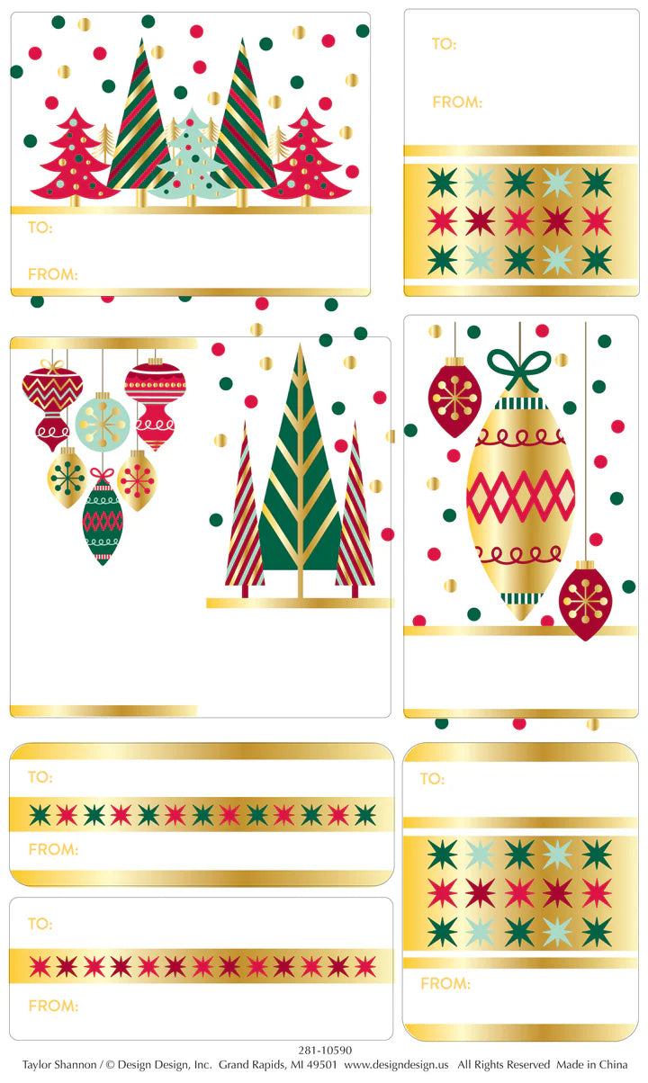 Happy Christmas Icons Treatment Gift Labels Pack of 64 | Bookazine HK