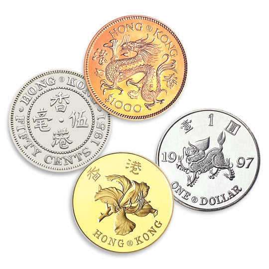 Hong Kong Coins Coasters Set | Bookazine HK