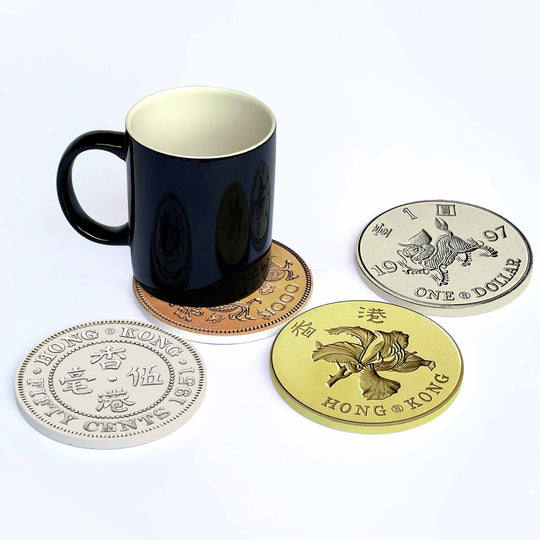 Hong Kong Coins Coasters Set | Bookazine HK