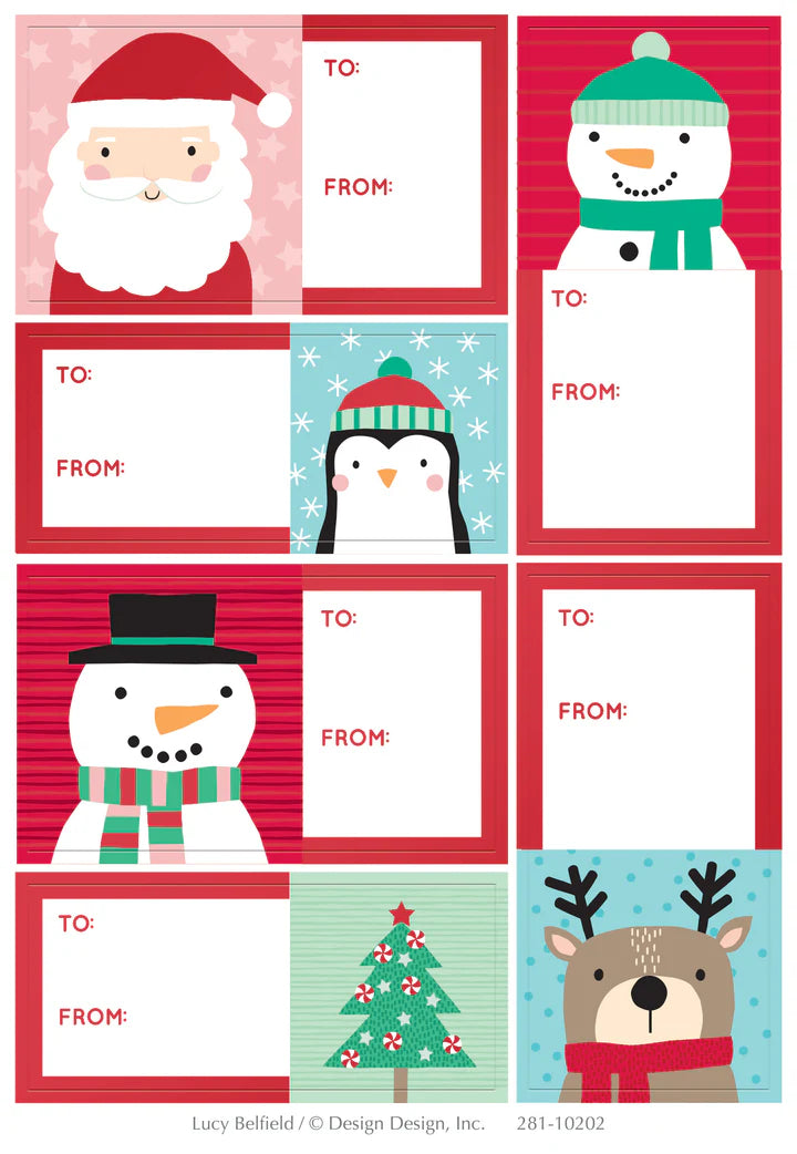 Christmas Ho Ho Happy Friends Gift Labels Pack of 36 | Bookazine HK