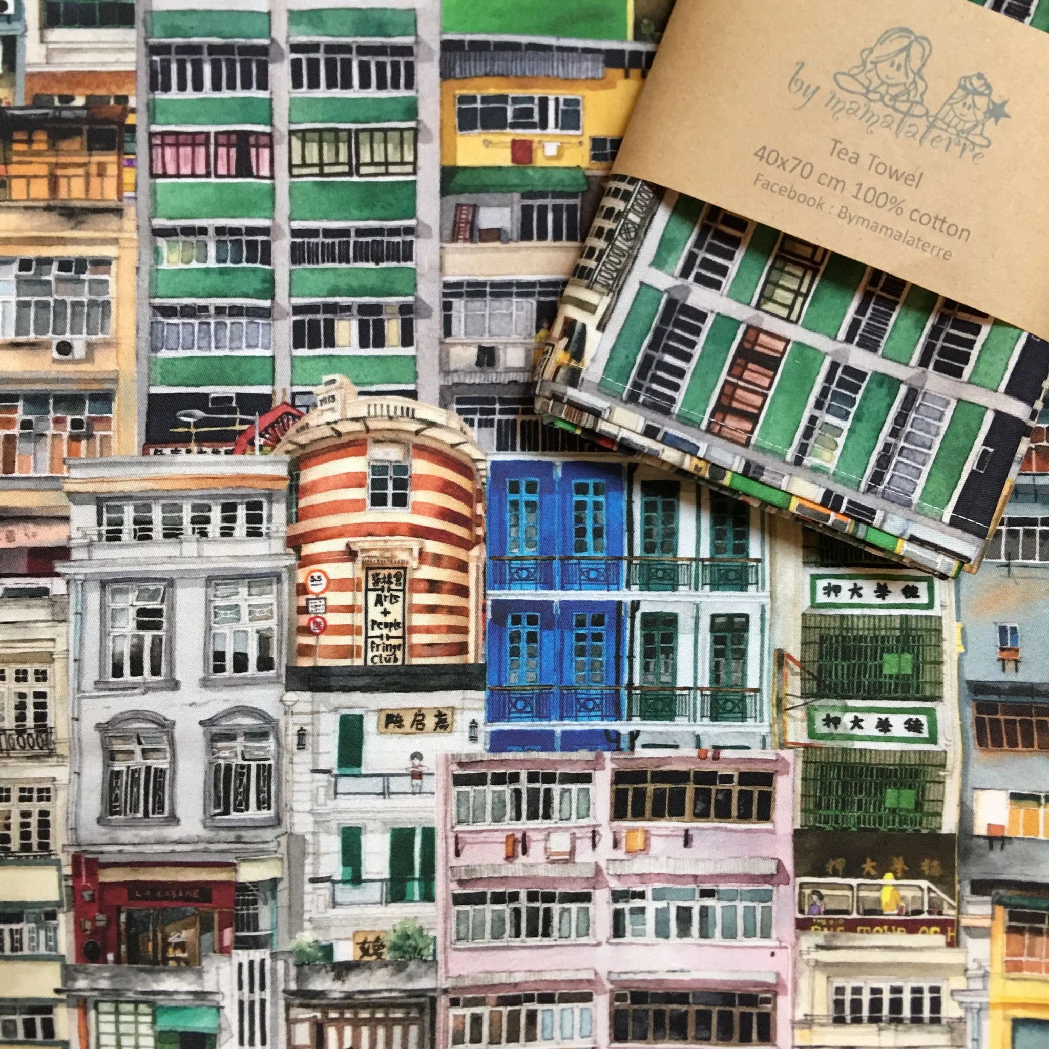 Hong Kong Buildings Tea Towel | Bookazine HK