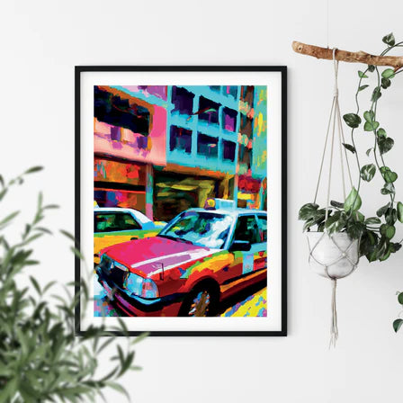 Hong Kong Impressions Taxi Print | Bookazine HK.