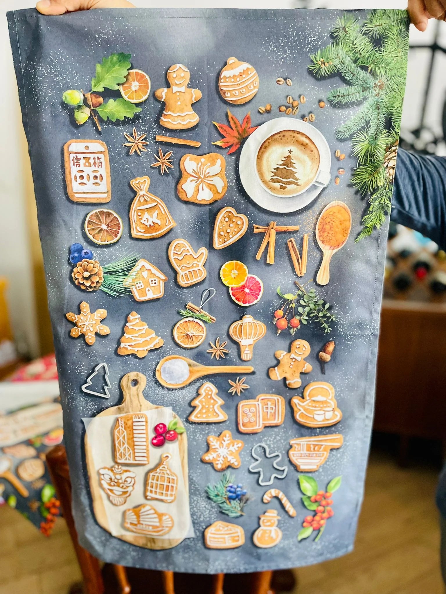 Hong Kong Gingerbread Tea Towel | Bookazine HK