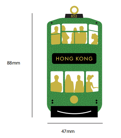 Hong Kong Tram Green Bookmark