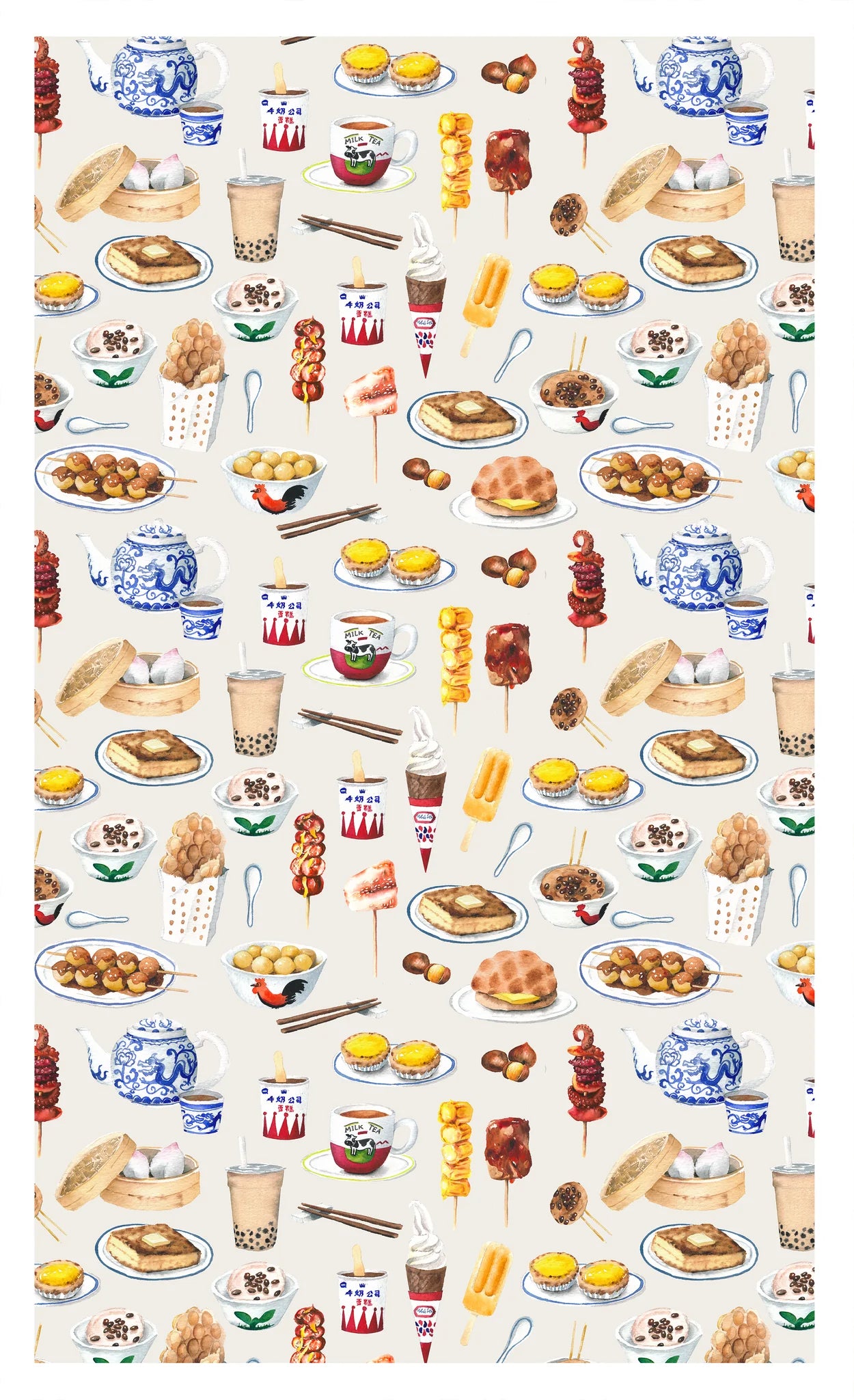 Hong Kong Snacks Tea Towel | Bookazine HK