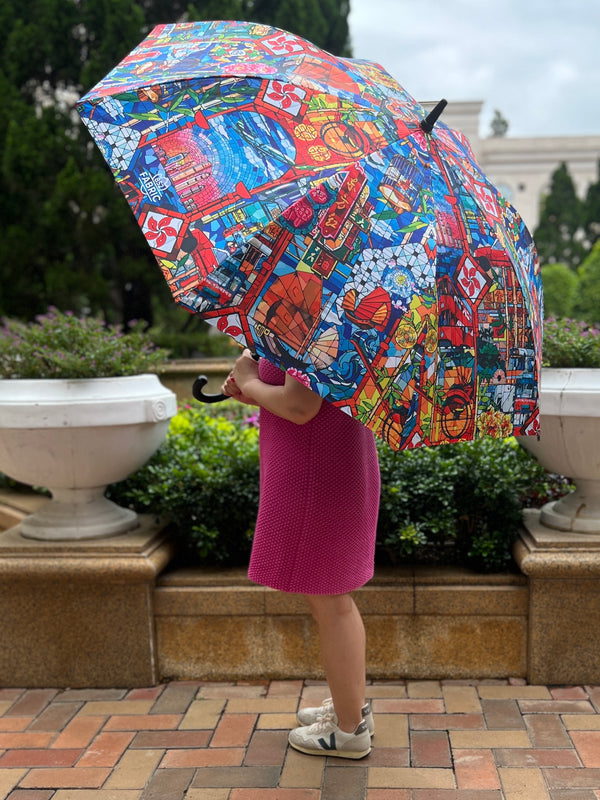 Stained Glass Red Standard Full Size Umbrella | Bookazine HK