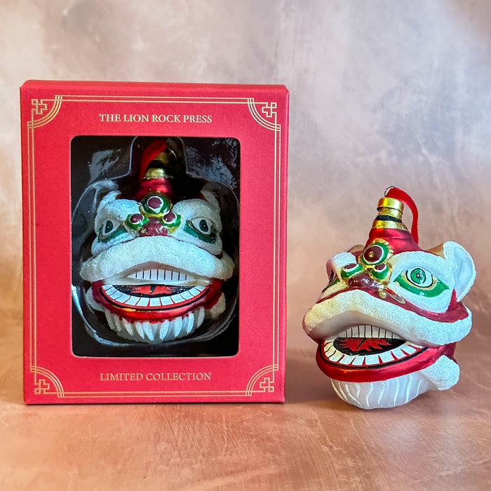 Hand Painted Glass Red Lion Head Ornament | Bookazine HK