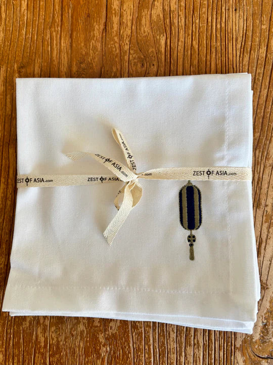 Set of 4 White Napkins With Lanterns | Bookazine HK
