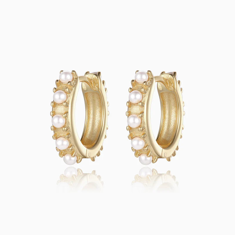 Vintage Pearl Hoop Earrings Gold | Bookazine HK