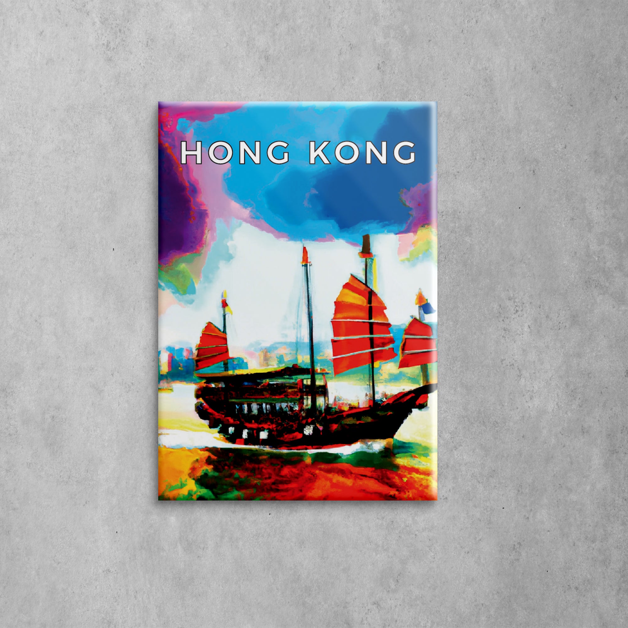 Hong Kong Impressions Chinese Junk Magnet  | Bookazine HK